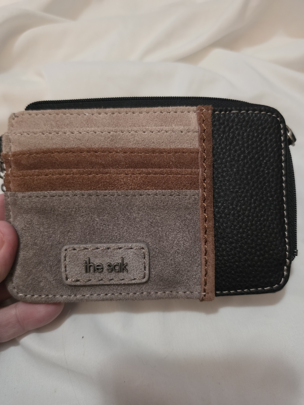 The Sak Multi-Color Suede & Leather Card Holder Wallet - Black & Brown